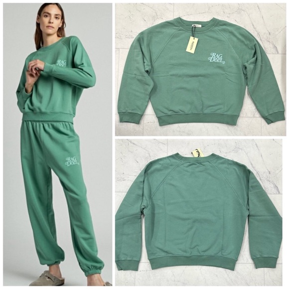 NWT Ragdoll LA Pine Green Sweatshirt - Picture 1 of 2